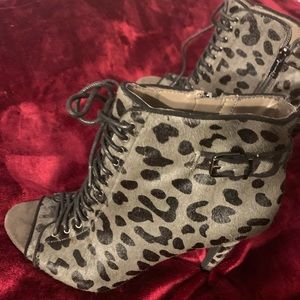 Open toe ankle boots